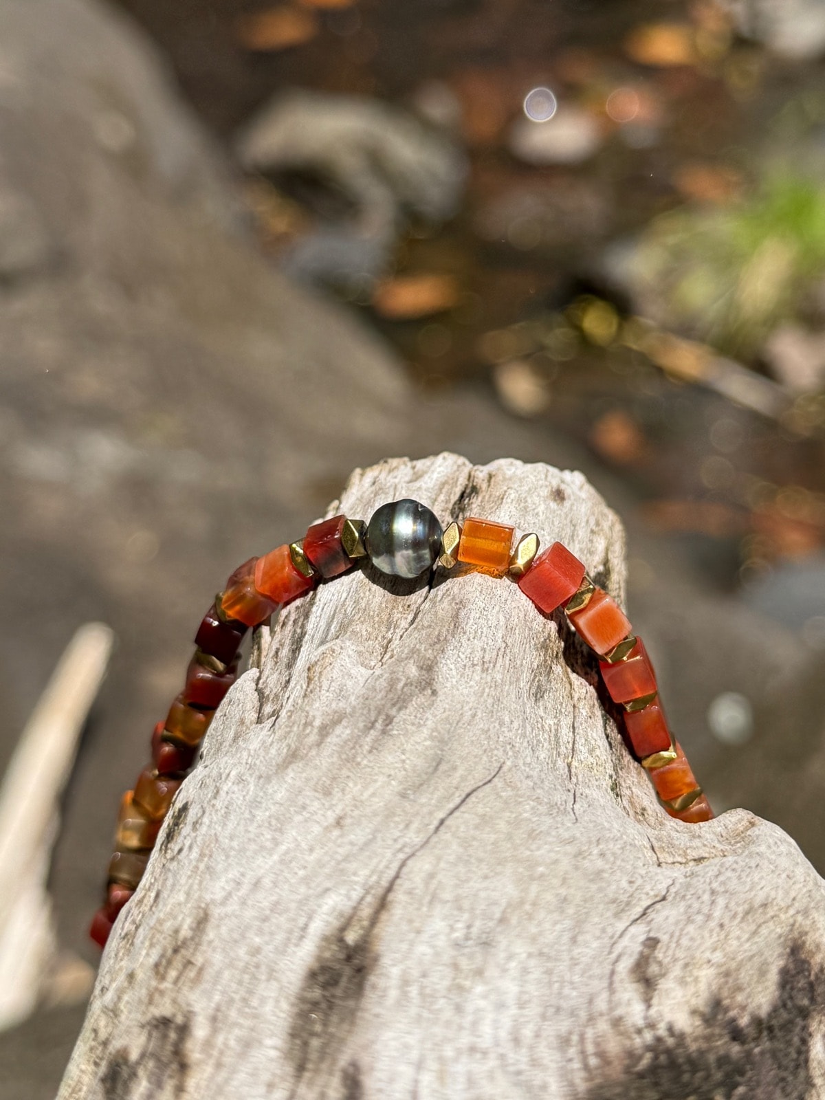 Bracelet Ahi - Bracelets Perle de Tahiti Agate rouge