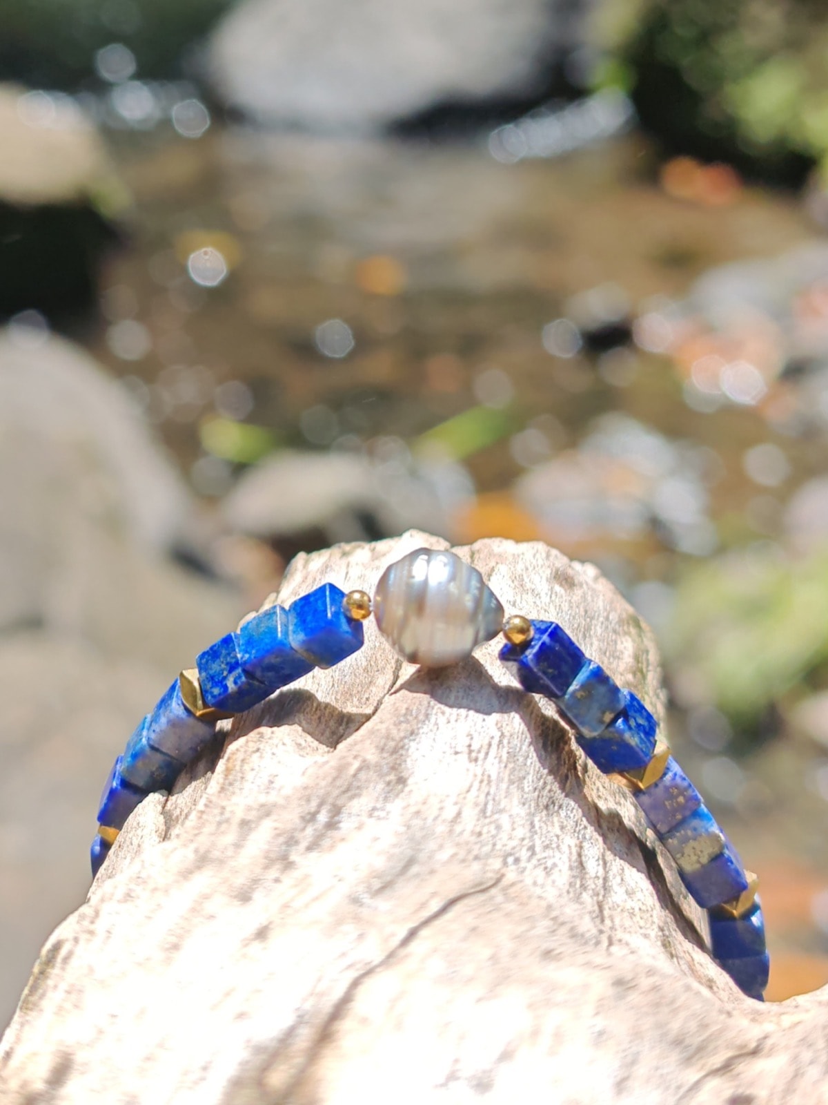 Bracelet Raʻi - Bracelets Perle de Tahiti Lapis Lazuli
