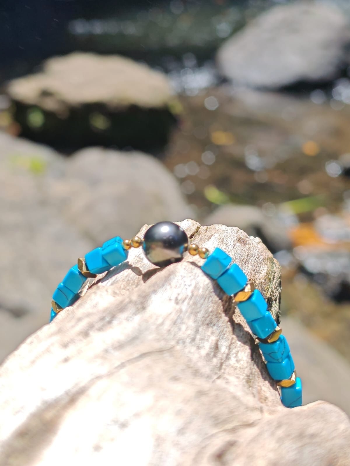 Bracelet Vaiʻa - Bracelets Perle de Tahiti Turquoise